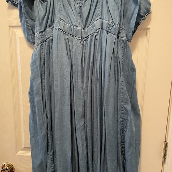 Elogui plus size 22 fit and flair chambray dress - Picture 5 of 9